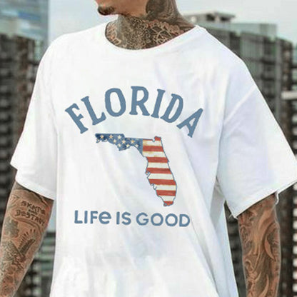 The States of Florida American Flag Men's T-Shirt