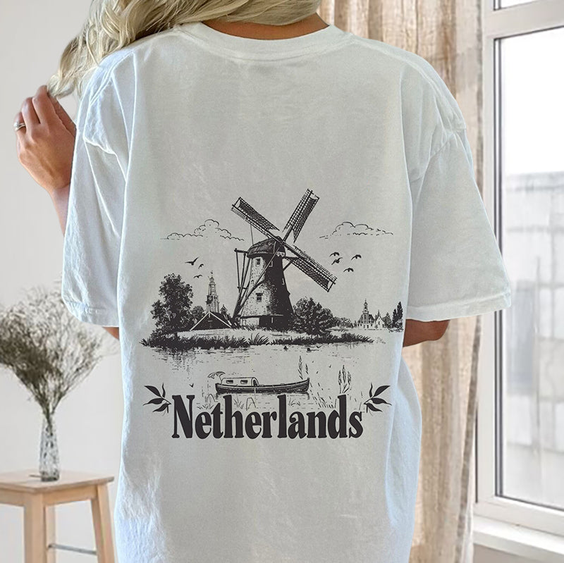 Netherlands Print Women's Cotton T-shirt