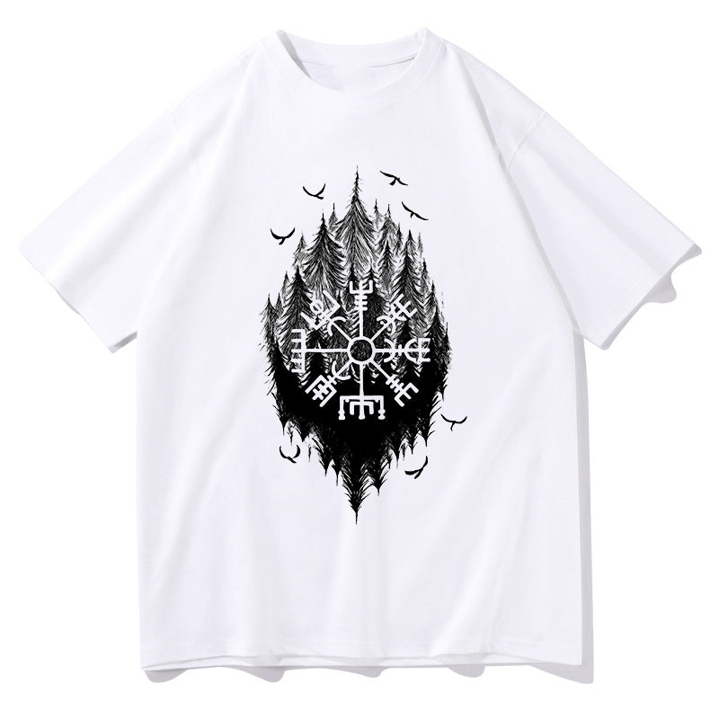 Viking Runes and Eagles Print  Men's T-shirt