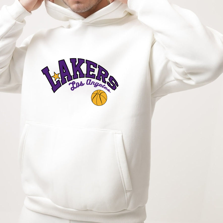 Lakers Print Men's Fleece Hoodie