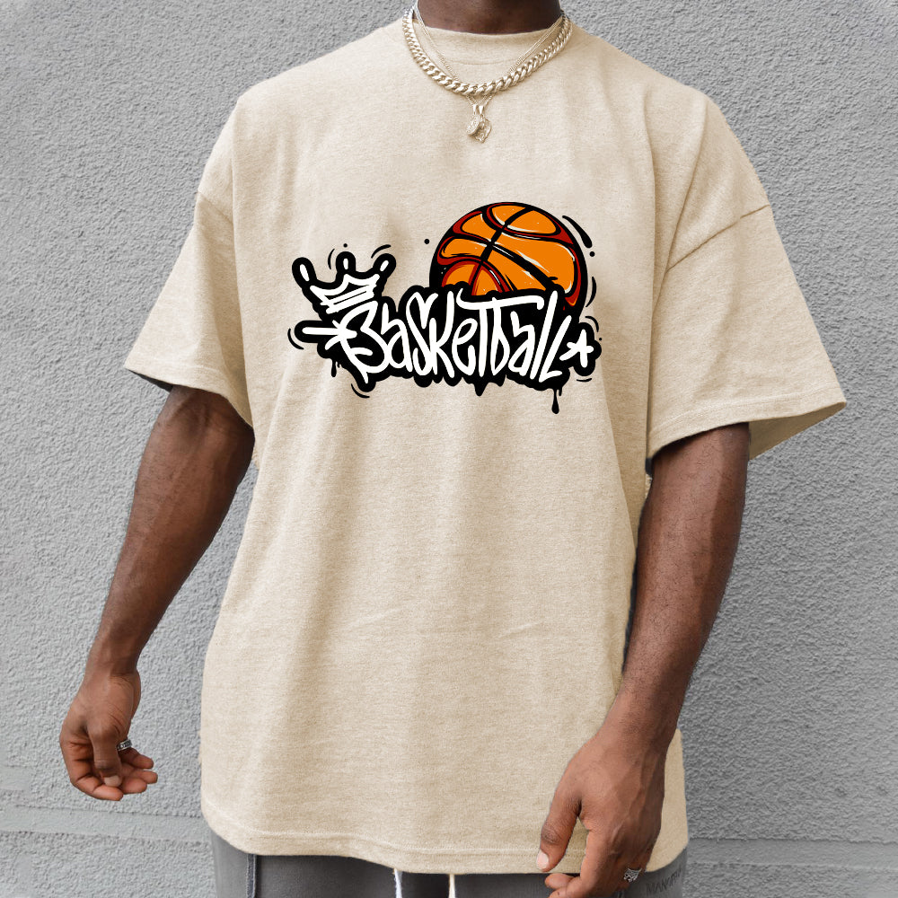 Basketball Print Men's Cotton T-shirt