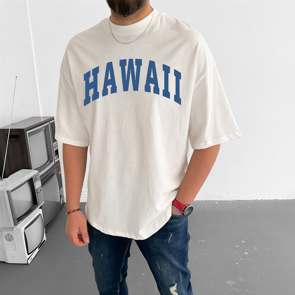 Hawaii Men's Casual Oversized T-Shirts Big & Tall