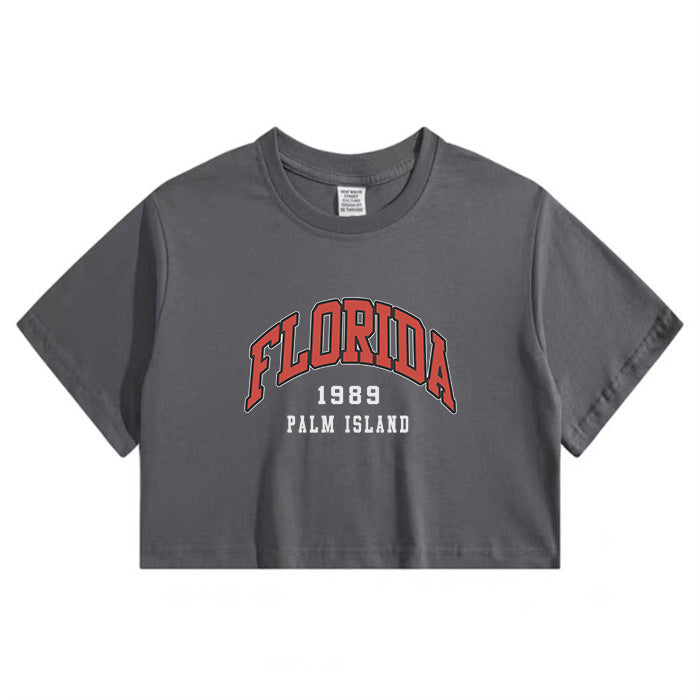 Florida Letter Print Lady's Crop Tee