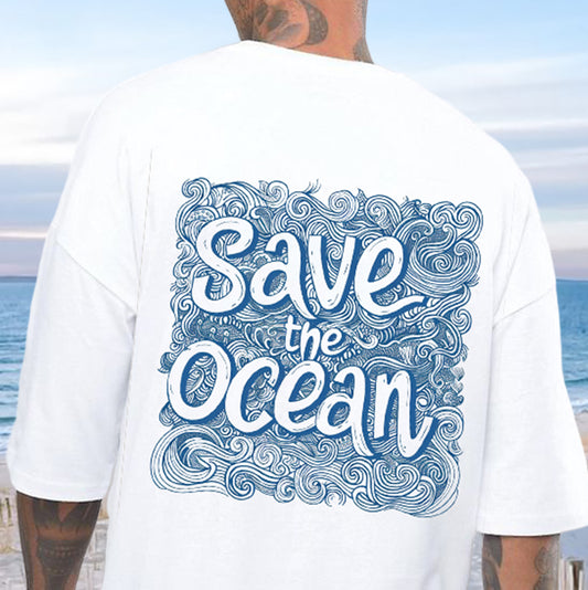 Ocean Defender Men's Wave Pattern T-shirt