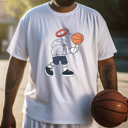 Funny Basketball Print Men's Cotton T-shirt