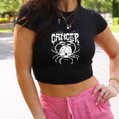 Cancer Constellation Print Lady's Crop Tee