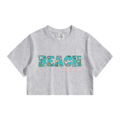 Summer Beach Vibes Ladies Crop Tee