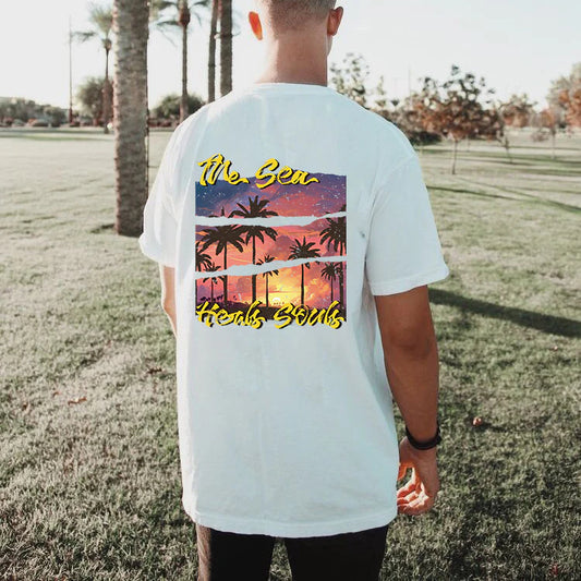 Beach Vibes Palm Printed Men's T-shirt