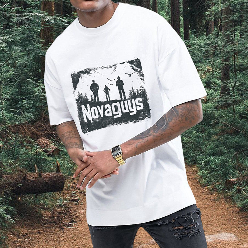 NOVAGUYS Human and Nature Print White T-shirt