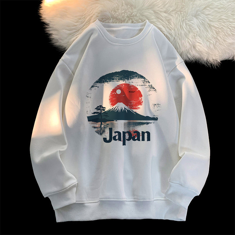 Japan Fuji Mountain Men's Oversized Sweatshirt