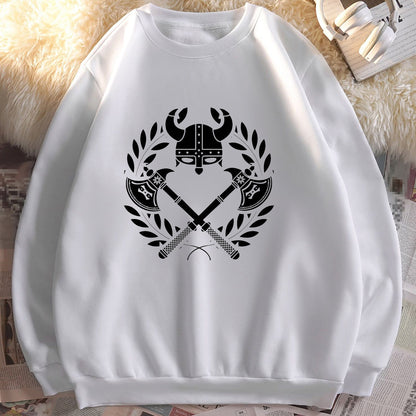 Nordic Heritage Attire Axe and Armor Print Men's Sweatshirt