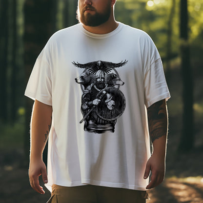 Viking Soul of the Forest Beast and Raven Warrior Tee Big & Tall