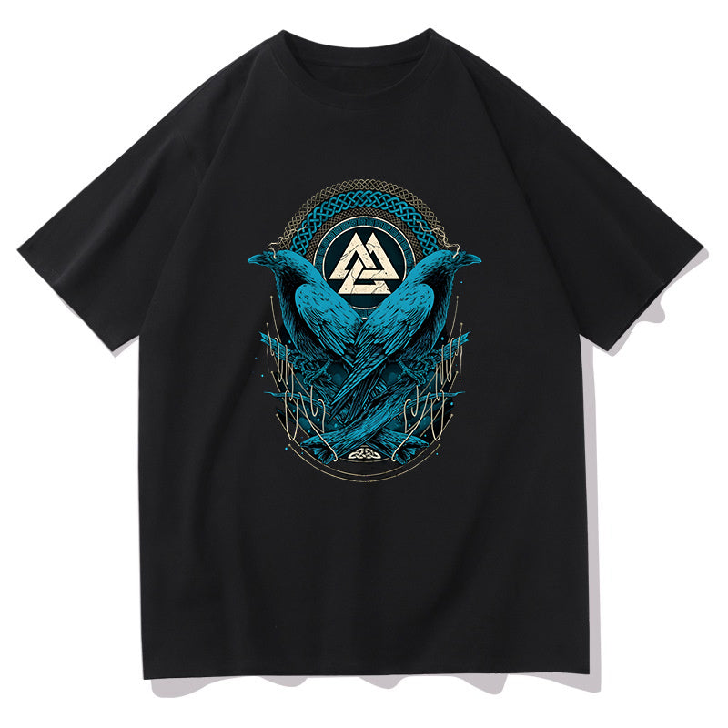 Odin's Ravens and Valknut Celtic Elements Viking Tee