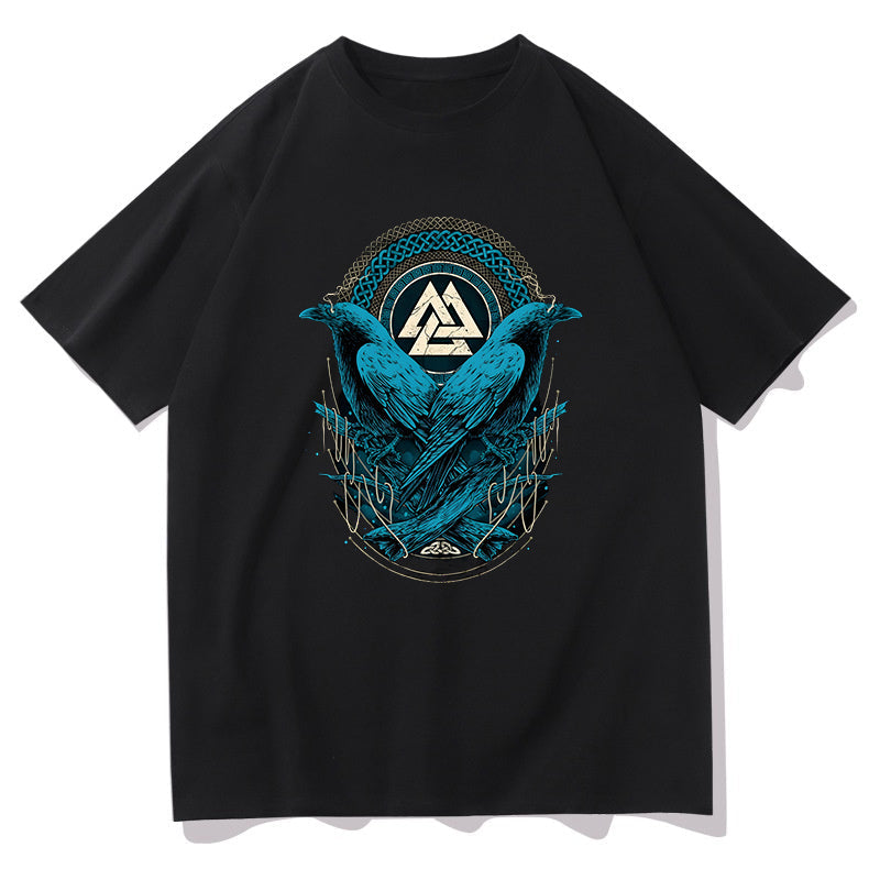 Odin's Ravens and Valknut Celtic Elements Viking Tee Big & Tall