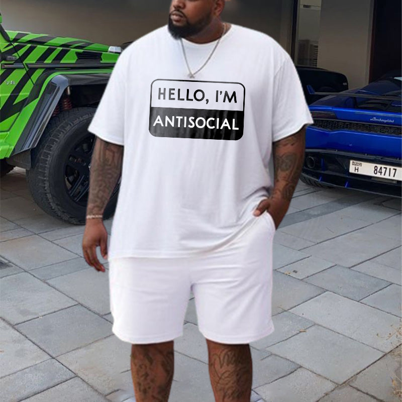 HELLO, I'M ANTISOCIAL Print Men's Cotton T-shirt 230g