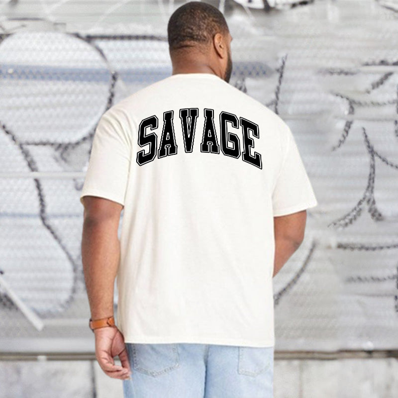 SAVAGE Letter Print Casual Men's T-Shirt