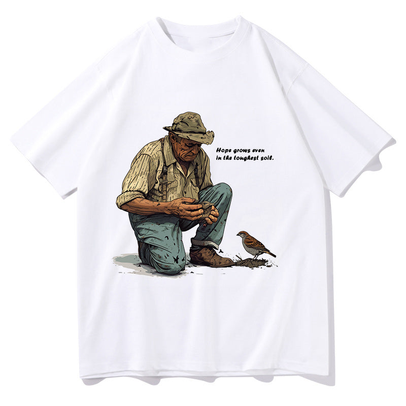 Farmer with Birds Men's Inspirational Tee