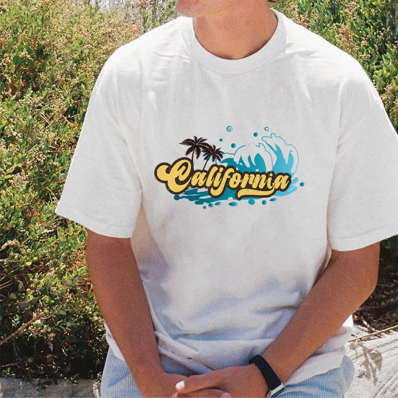 California Beach Waves Surfing Men's T-Shirt