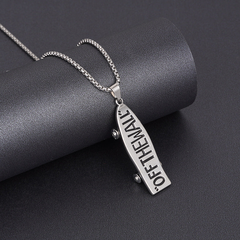 Skateboard Pendant Steel Chain