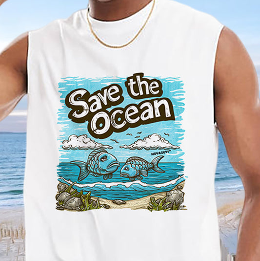 Fish Print Ocean Lover Men's Tank Top