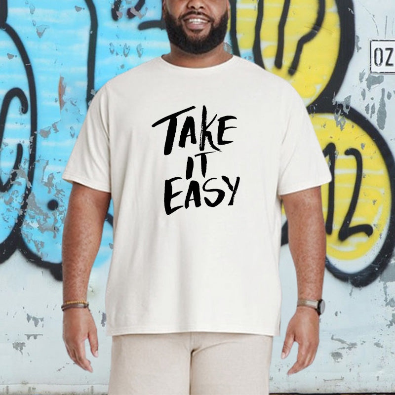 Take It Easy Men's Letter Print Casual T-shirt