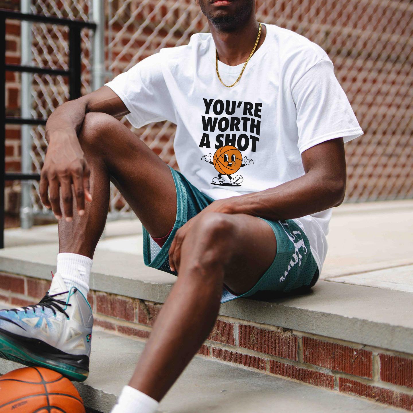 Motivational Basketball Character Tee Inspirational Sports Shirt