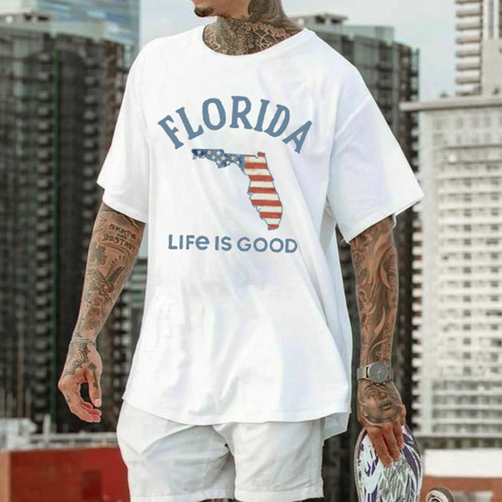 The States of Florida American Flag Men's T-Shirt