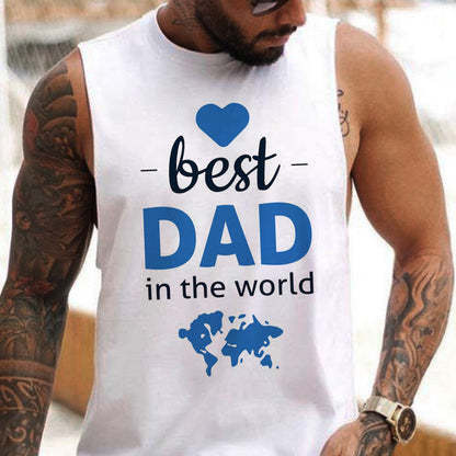 Best Dad Letter Print Men's Tank Father's Day Gift