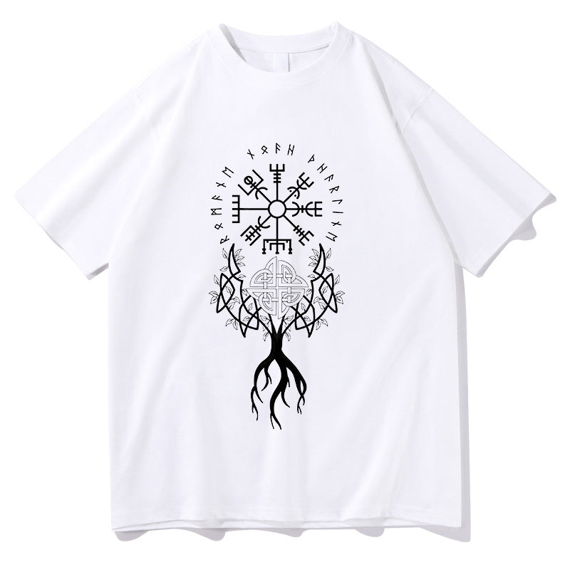 Viking Runes and Tree of Life Retro Graphic T-shirt