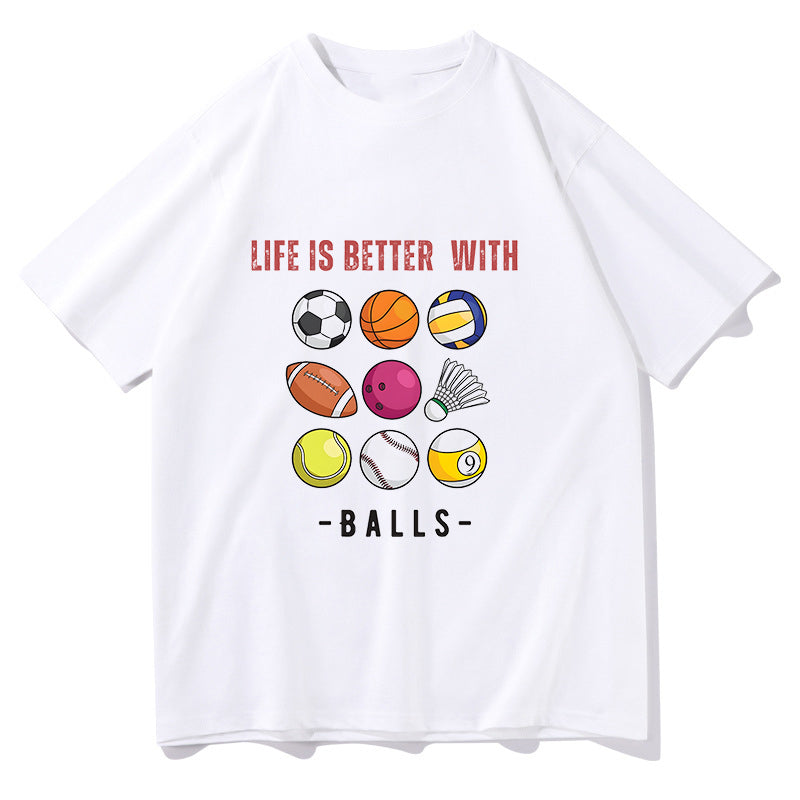 Balls Lovers Print Men's Short Sleeve Tee Big & Tall