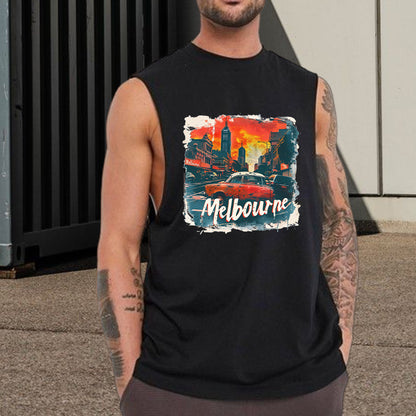 Melbourne City Vintage Print Men's Tank Top