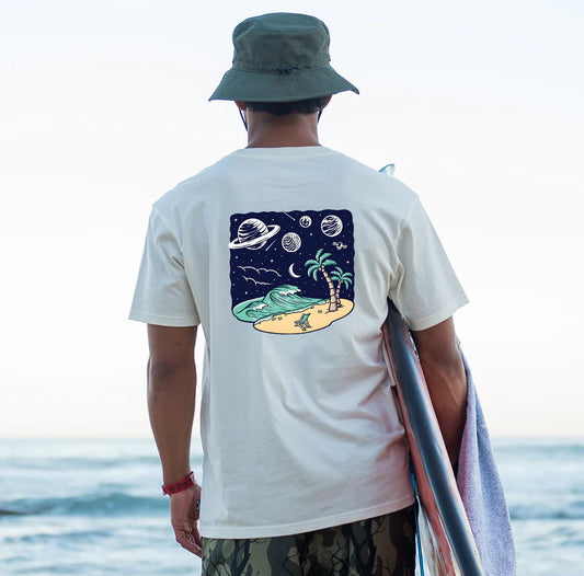 Starry Seaside Waves Men's T-Shirt Big & Tall