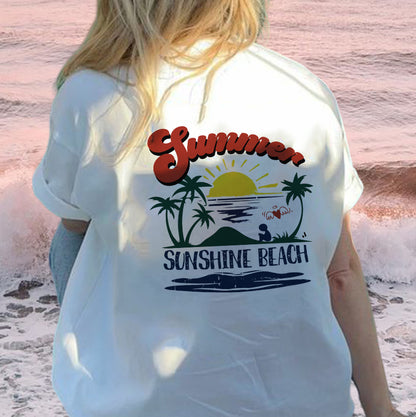 Sunshine Beach Vibes Lady's Cotton Tee