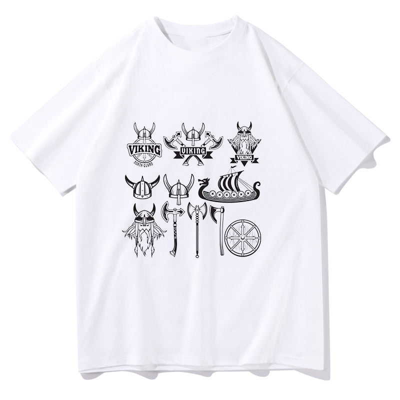 Axe and Armor Viking Icons  Men's White T-shirt Big & Tall