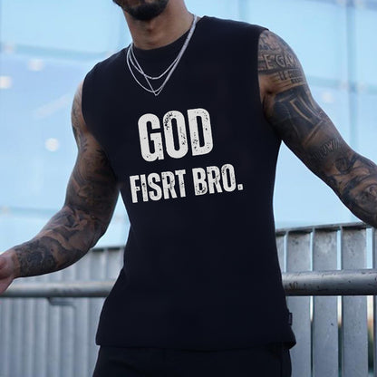 God First Bro Men's Cotton Tank Top