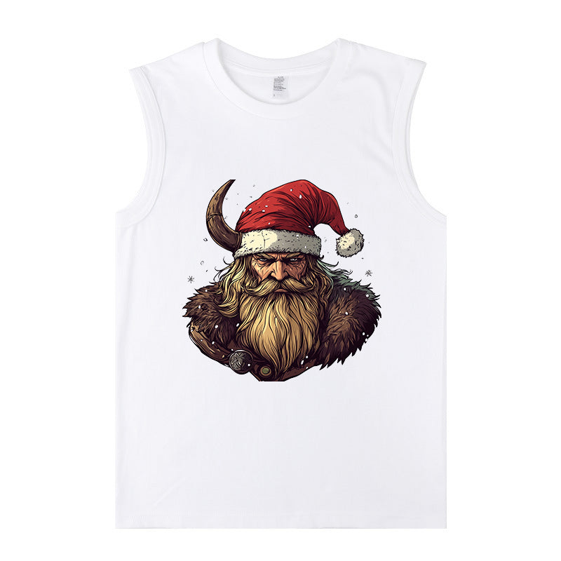 Xmas Viking Warrior Print Men's Tank Top