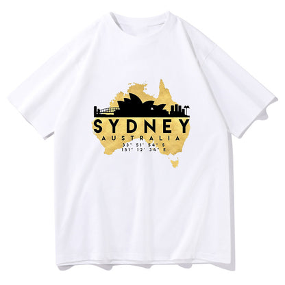 Australia Map and Sydney Landmarks Tee