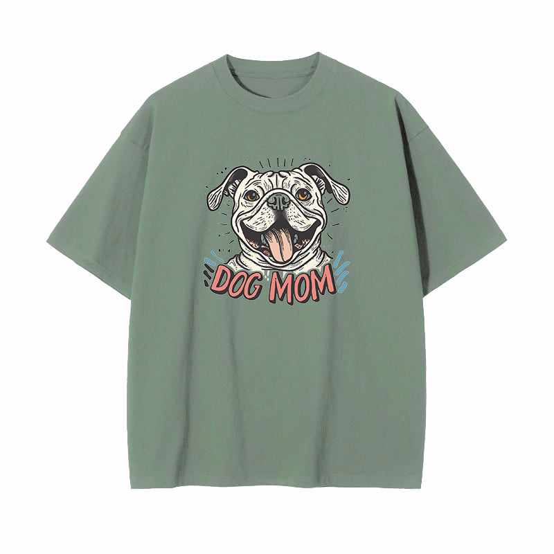 Women's Dog Mom Print Oversized T-shirt