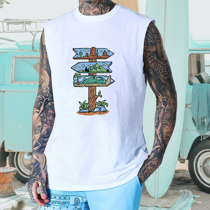 Men's Scenic Routes Cotton Tank Tops