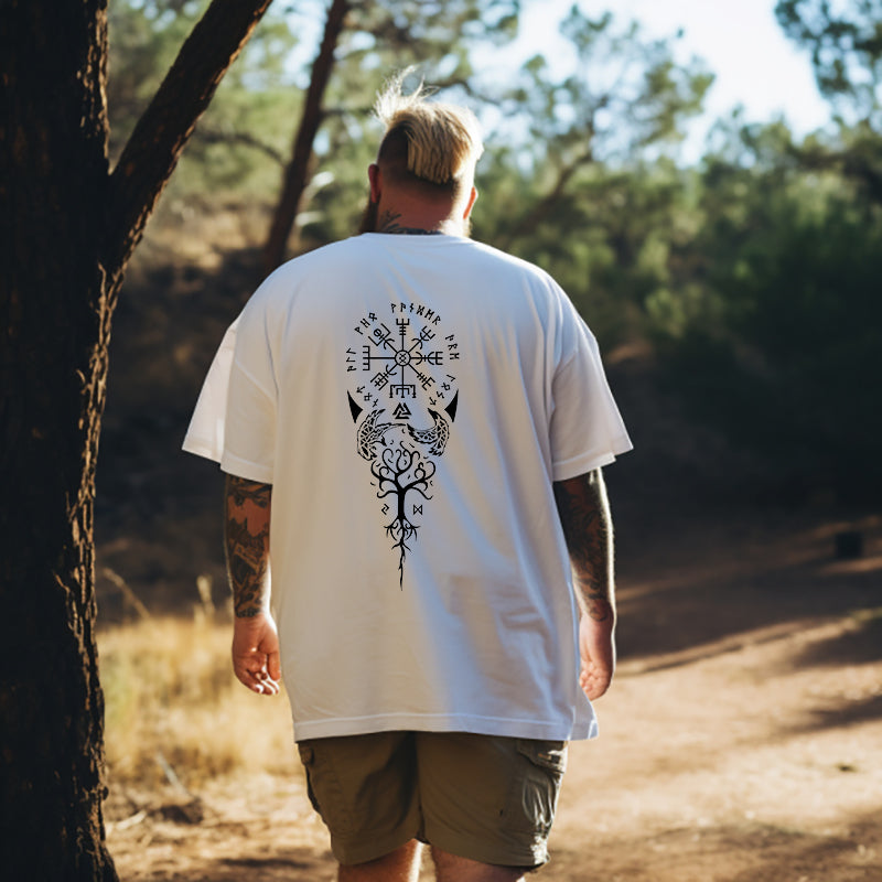 Vegvísir Norse Symbol Viking Runes Print Tee Big & Tall