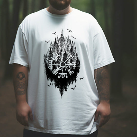 Viking Runes and Eagles Print  Men's T-shirt Big & Tall