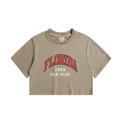 Florida Letter Print Lady's Crop Tee