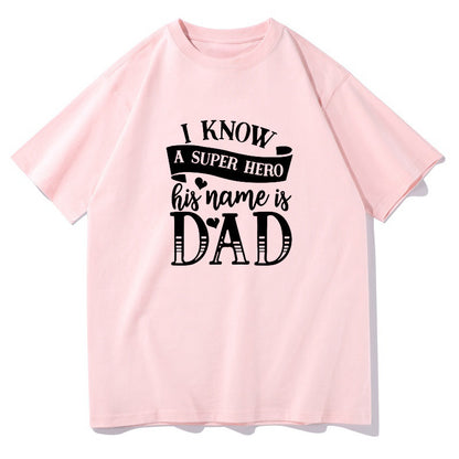 Men's Super Hero Gift For Dad Letter Print Tee