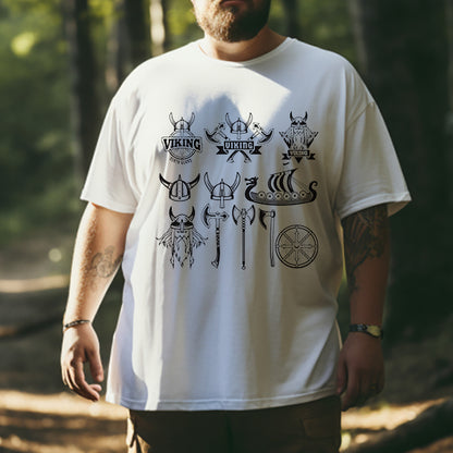 Axe and Armor Viking Icons  Men's White T-shirt