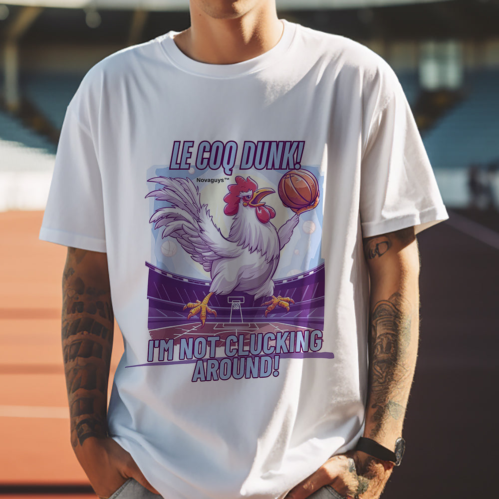 Le Coq on The Court Gallic Rooster Basketball Lover Tee Big & Tall