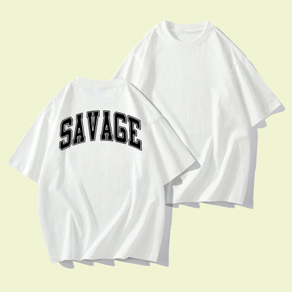 SAVAGE Letter Print Casual Men's T-Shirt