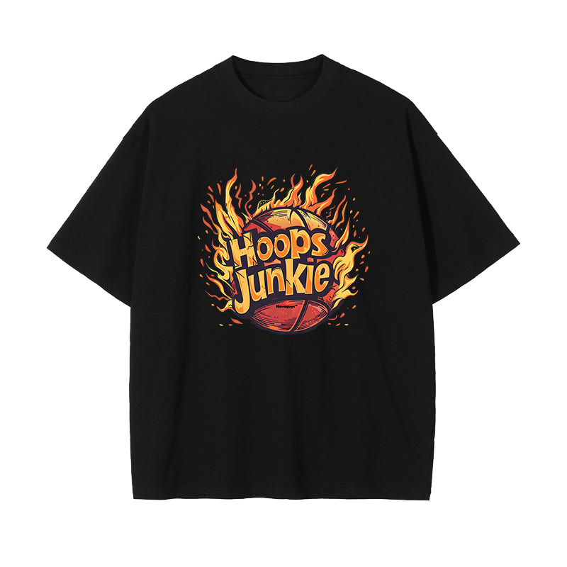 Hoops Junkie Flame Print Men's T-shirts