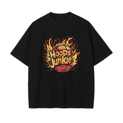 Hoops Junkie Flame Print Men's T-shirts