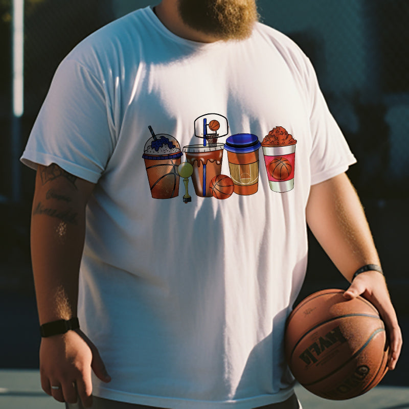 Court to Cafe Drink Illustration B-ball Beverages Graphic Tee