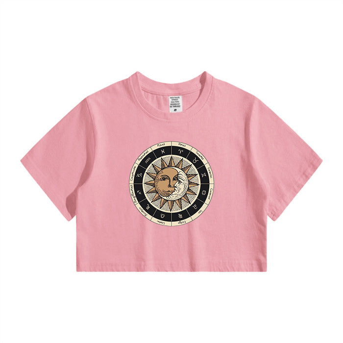 Zodiac Astrology Circle Lady's Crop Tee